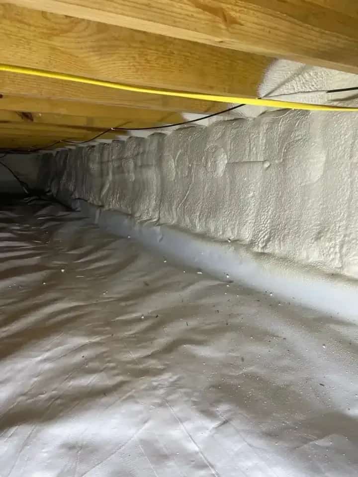 Spray foam application on framed walls in central Indiana